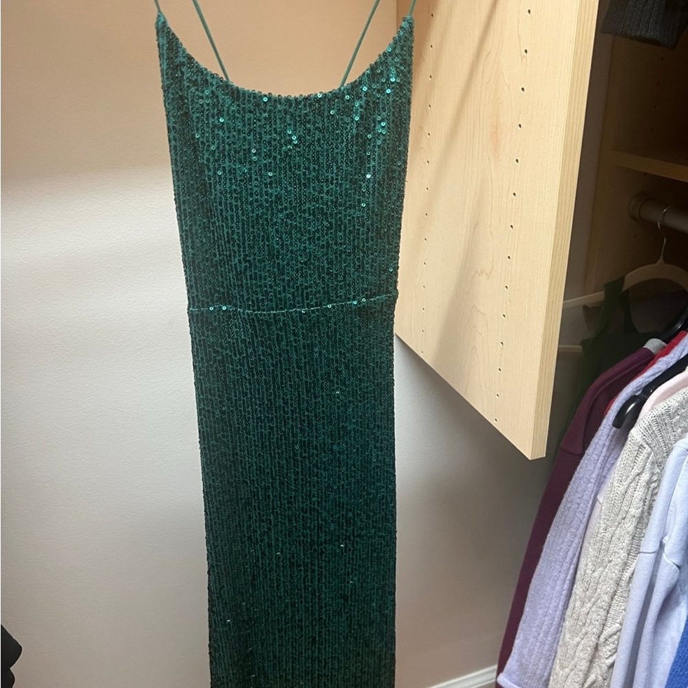Hello Molly Green Sequin Slip Dress